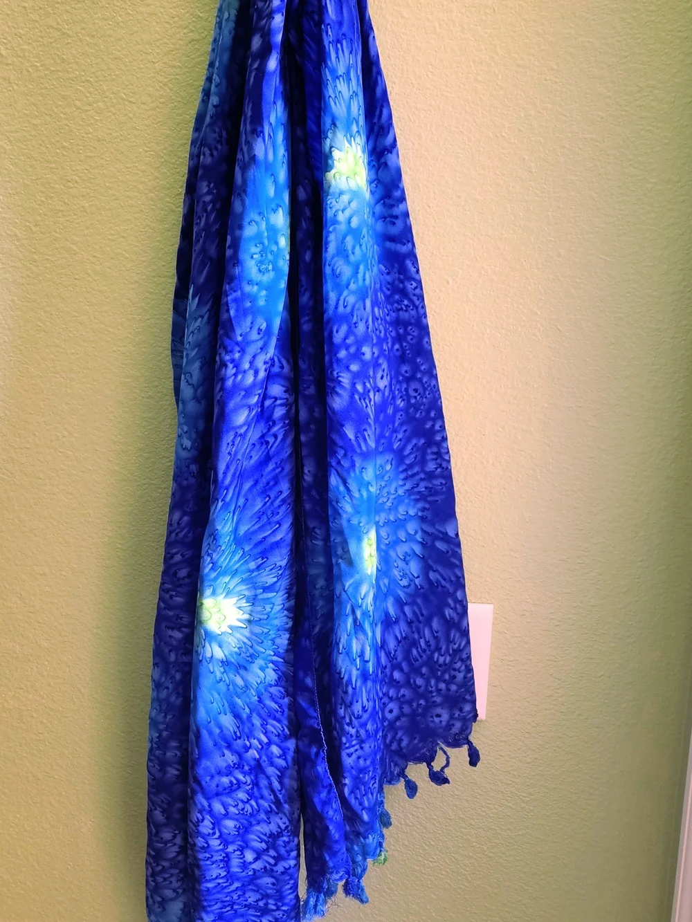 Vibrant Blue Floral Accent Swimsuit Wrap / Shawl